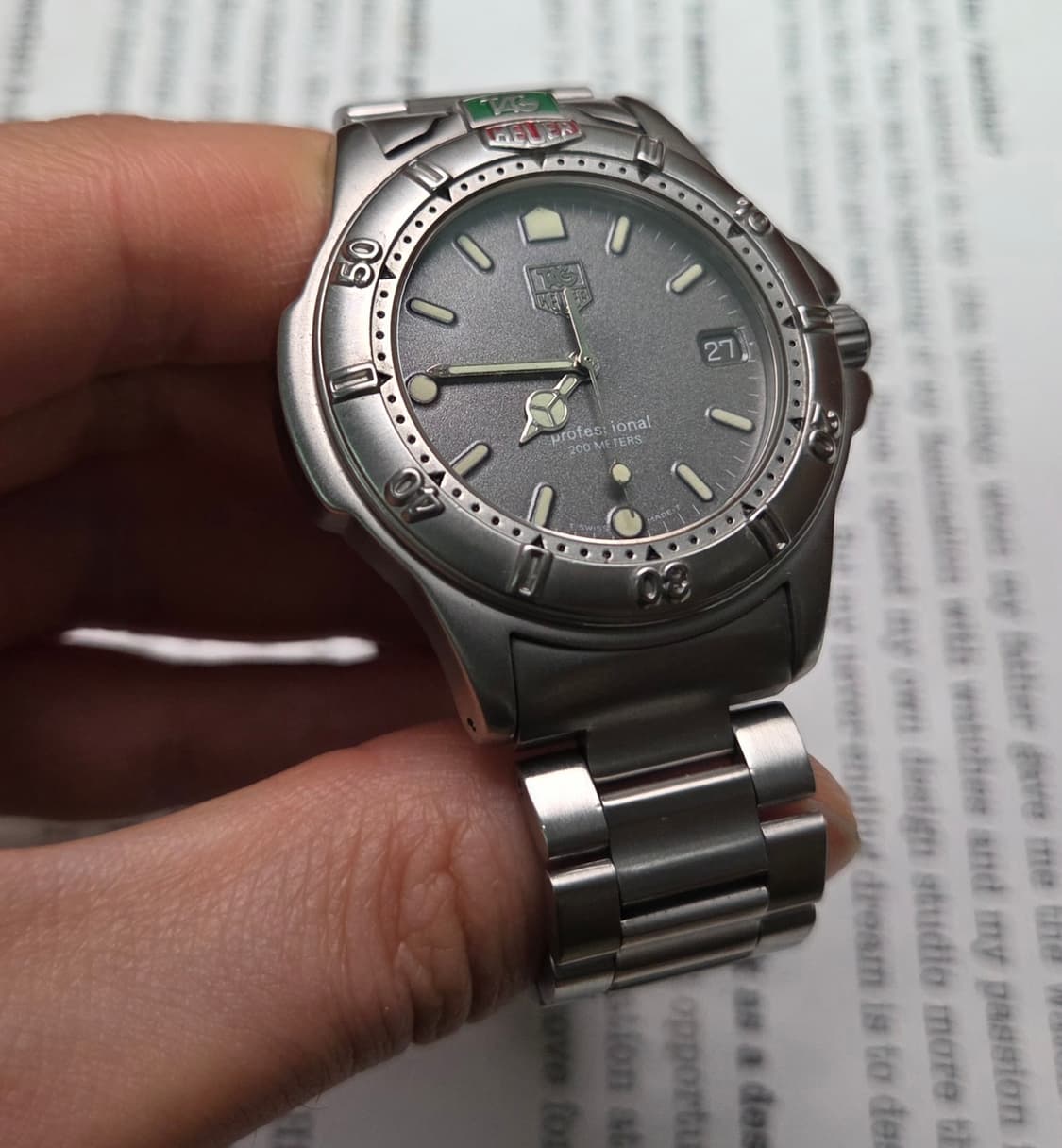 빈티지 태그호이어 4000 프로페셔널 그레이회판 컬러로고베젤 쿼츠  상품이미지6