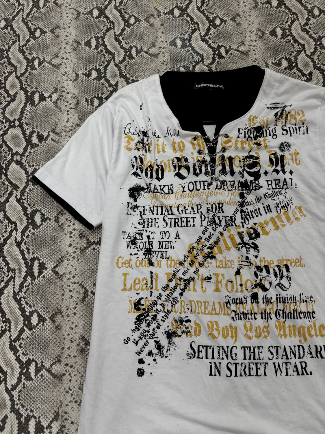 “BAD BOY” 00’s Eyelet Chain Glitter Prin 상품이미지4