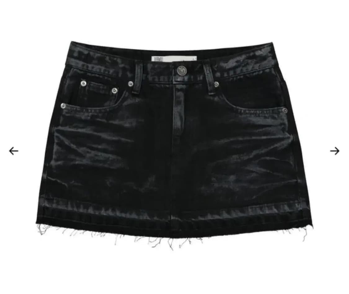 (새거) 보헤미안서울 화이트 코티드 엠보 데님 미니스커트 보헴서 L 상품이미지1