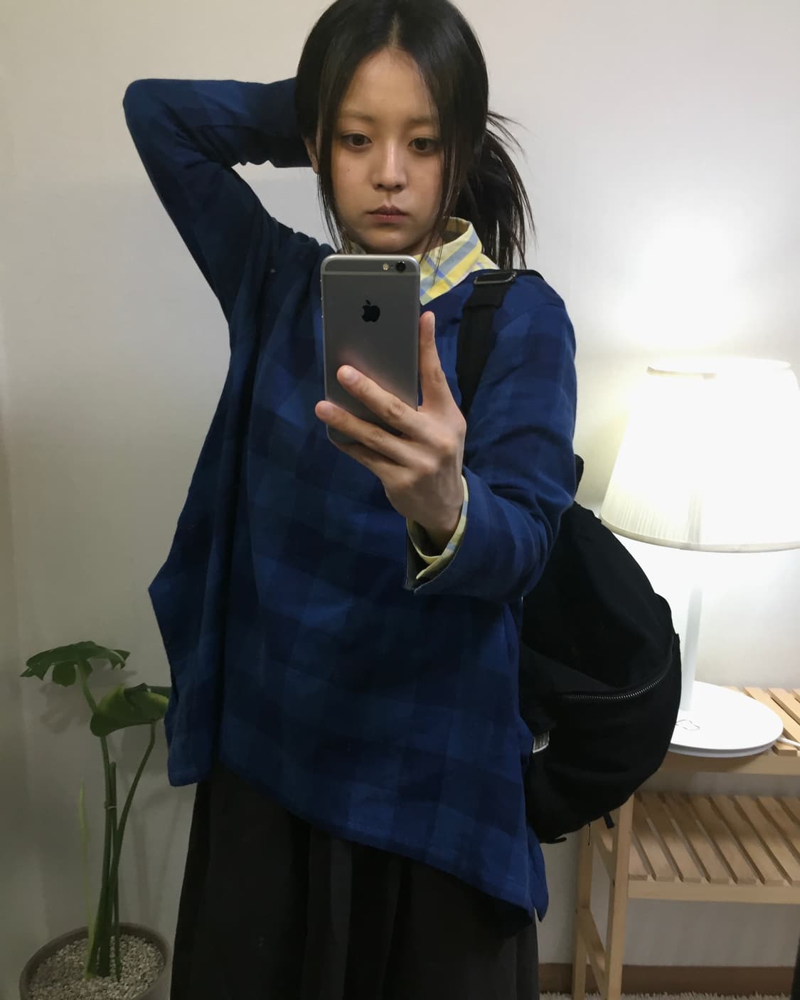 aori check pattern long blouse 상품이미지1