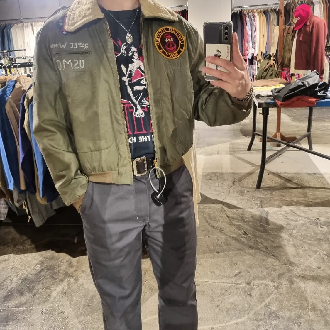 80s jpn Cotton 100 Grey Work Pants 33 sz 상품이미지10