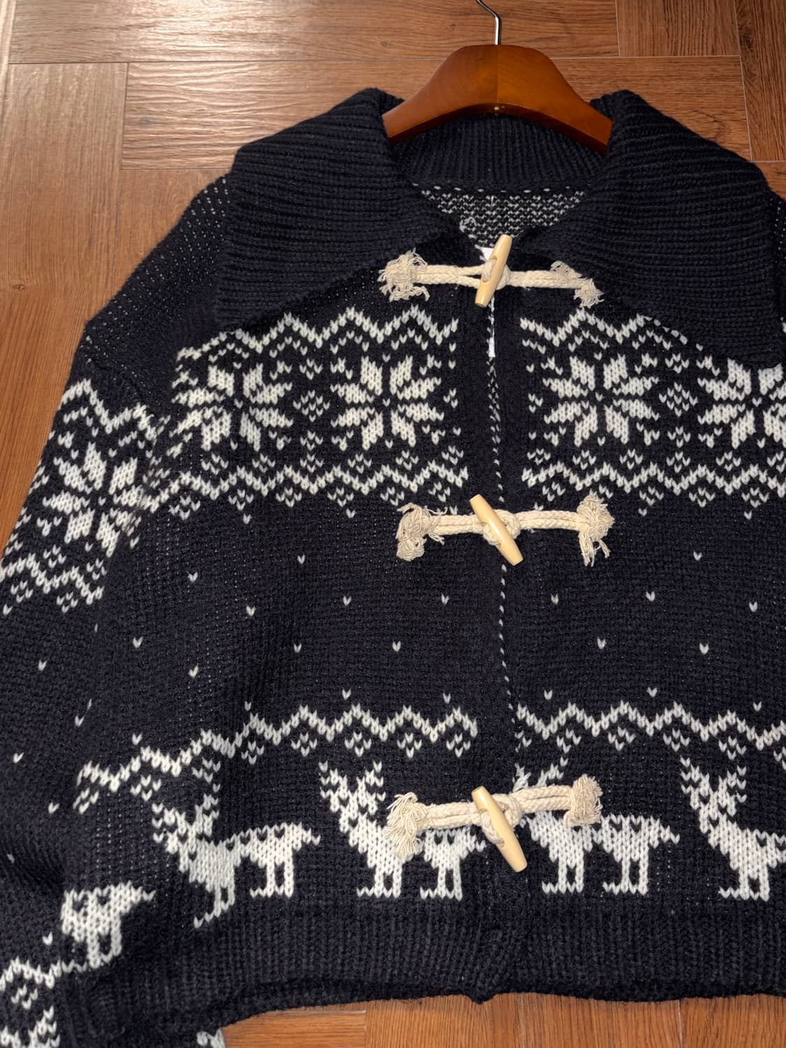 빈티지 노르딕 떡볶이 니트가디건 상품이미지7