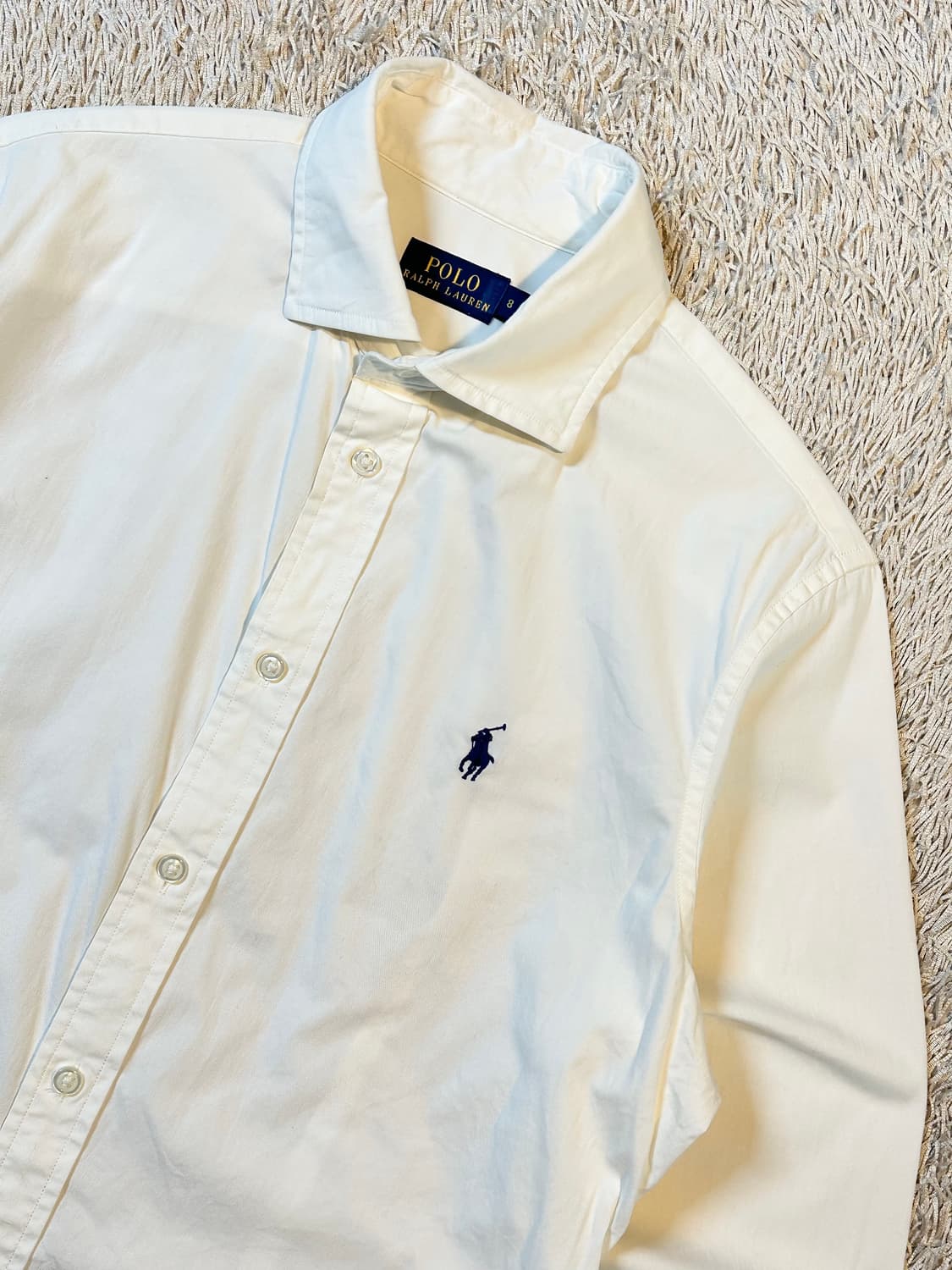 폴로 랄프로렌 신형 네이비포니 솔리드 셔츠 화이트 8호 상품이미지2