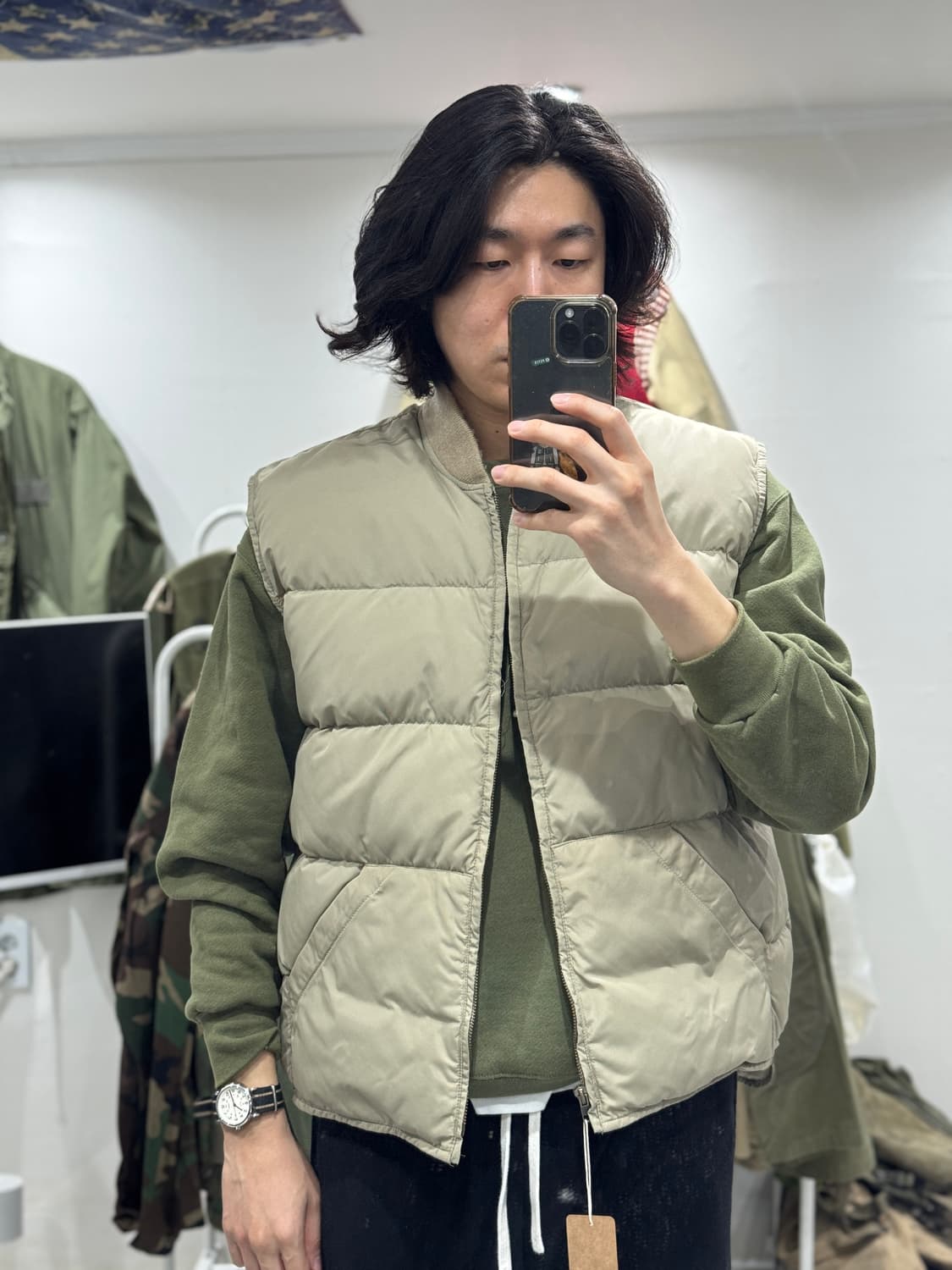 80s 에디바우어 구스다운 퀼팅 베스트 (XL) 상품이미지8