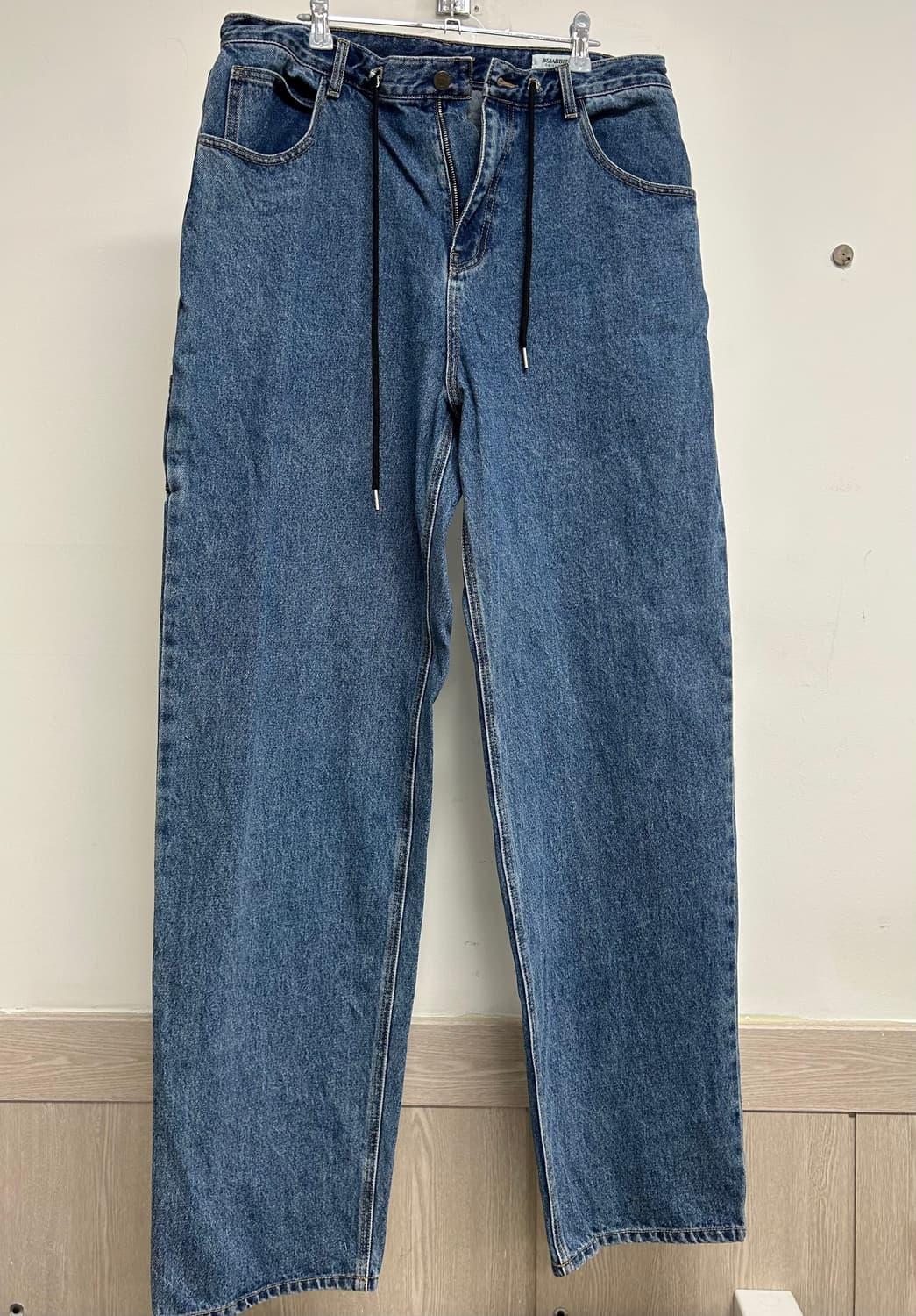 비에스래빗 블루 데님 끈 조거팬 XL 상품이미지1