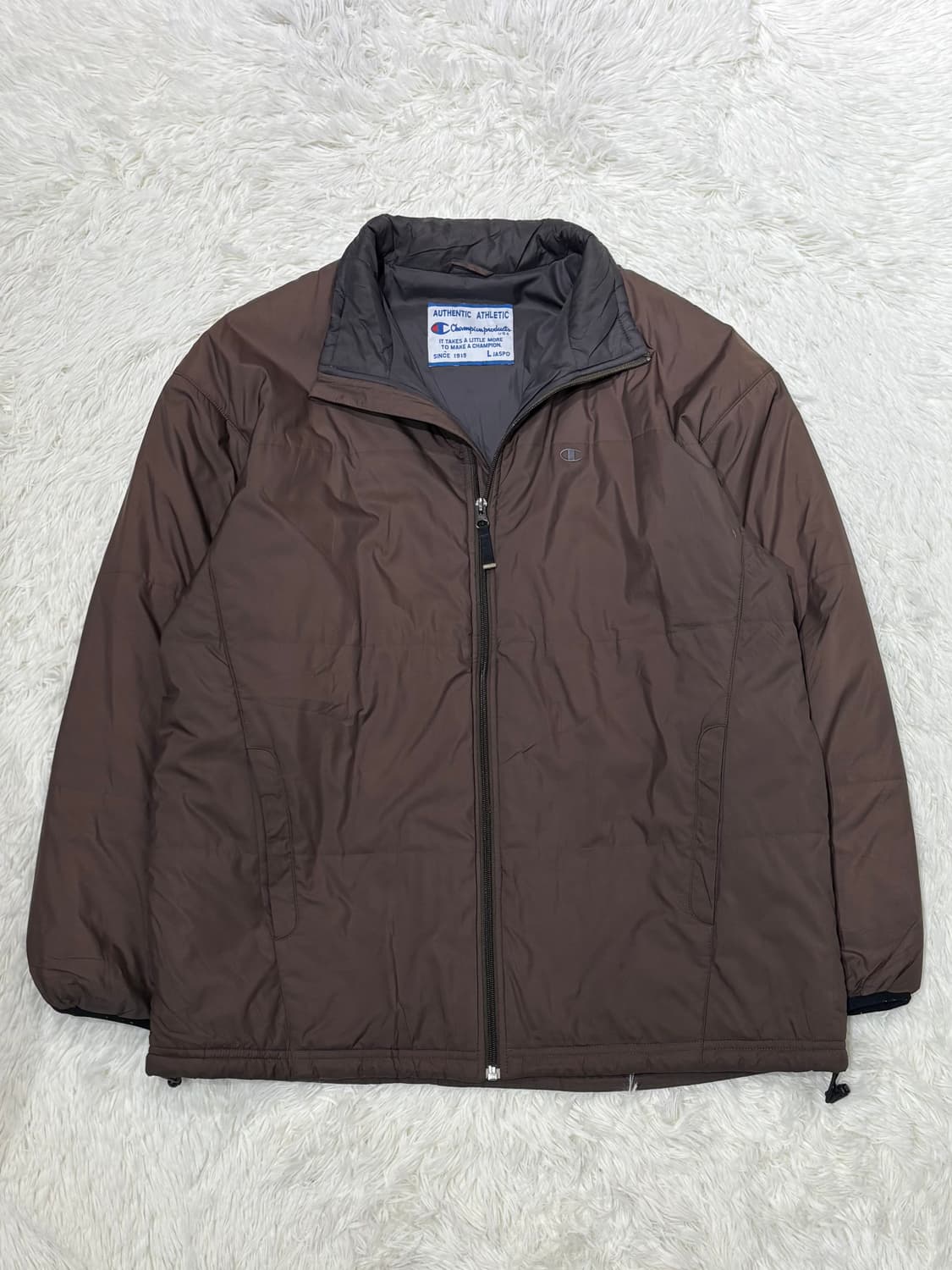 챔피언 브라운 스몰로고 폴리쉘 자켓 상품이미지4