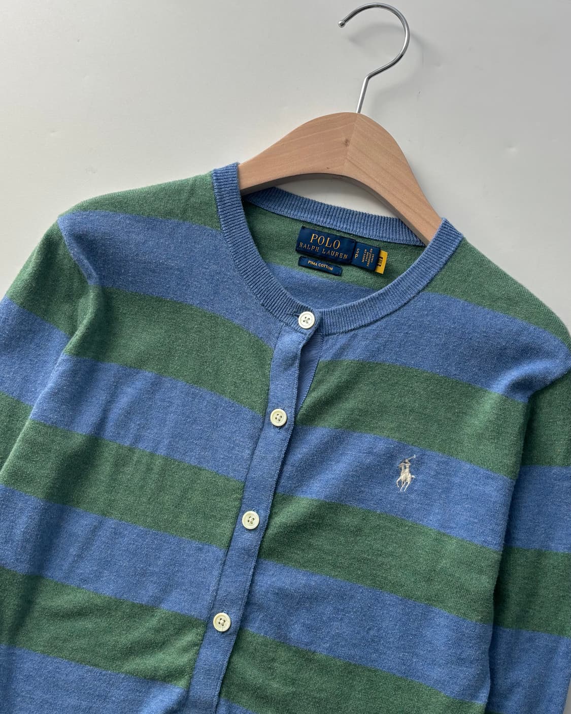 Polo 폴로 랄프로렌 QR신형 단가라패턴 유넥 가디건 상품이미지4