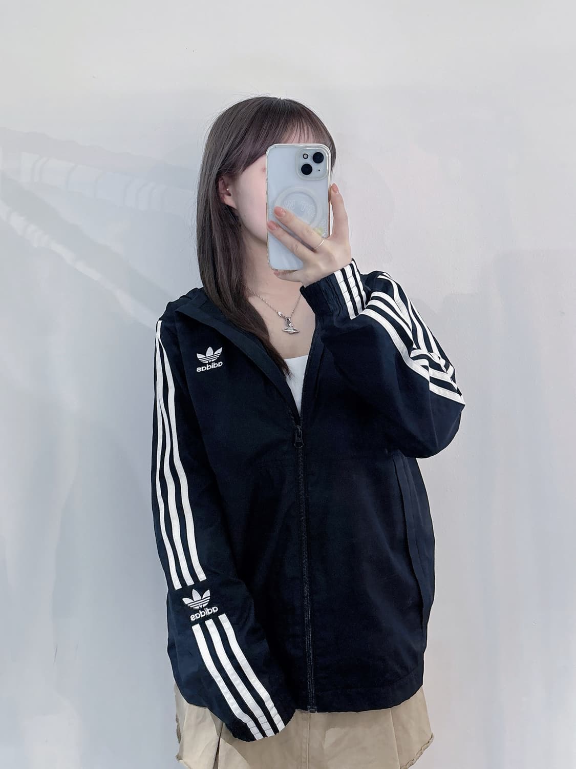아디다스 블랙 삼선 바람막이 상품이미지1