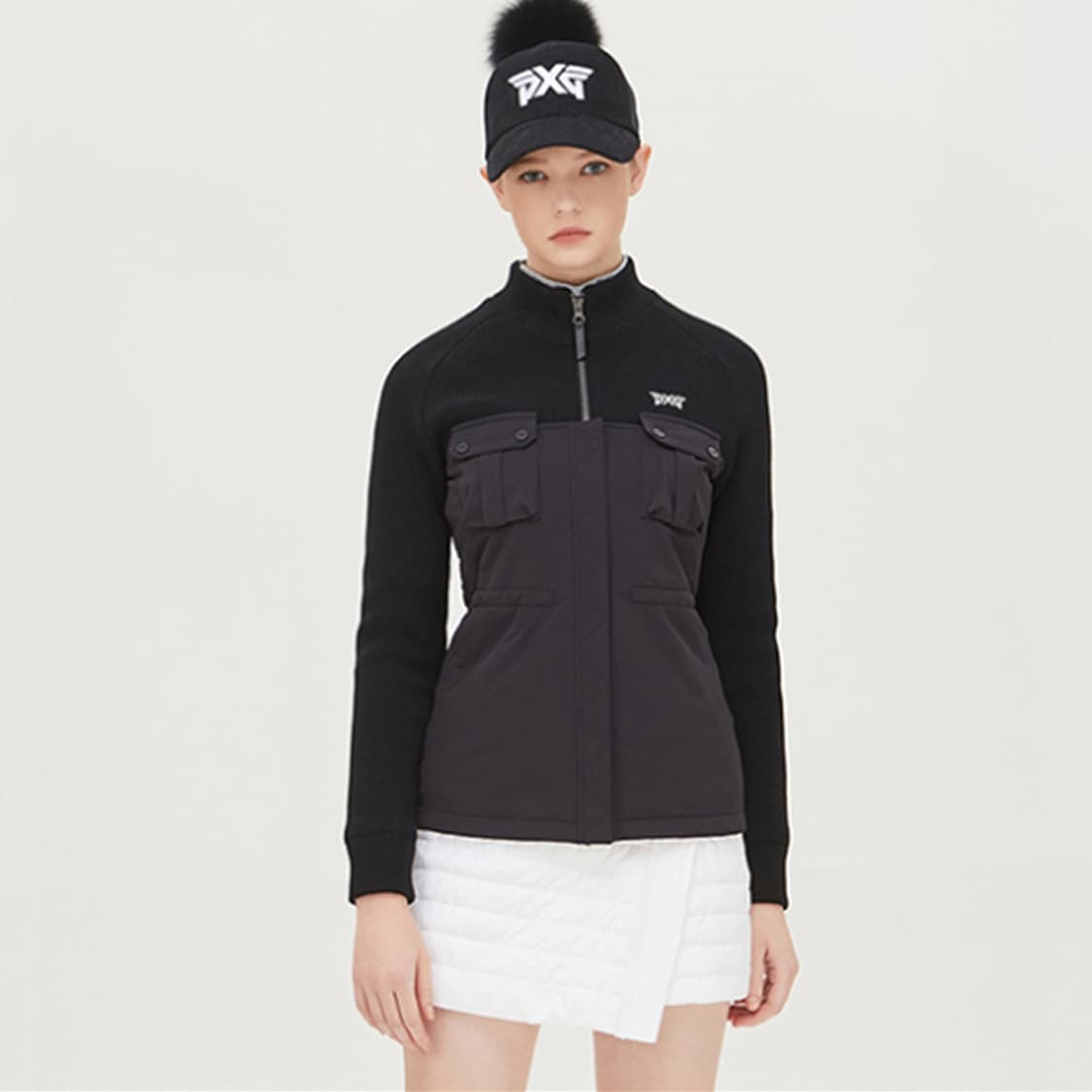 매장판 PXG 골프 방풍 패딩 자켓 니트 배색 여성 L 편한스윙 사랑봉봉 상품이미지1