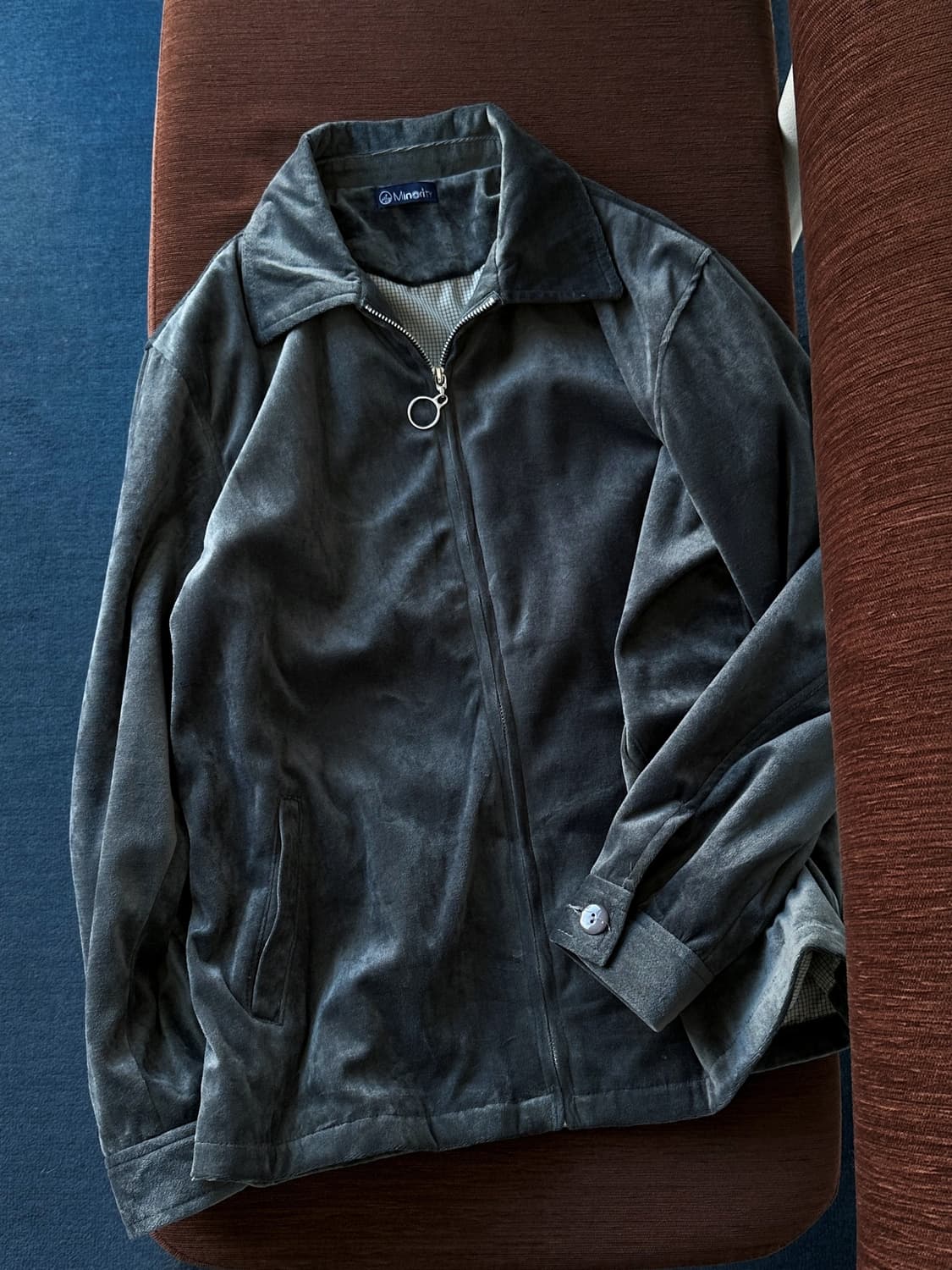 Velour fabric zip single jacket 상품이미지6