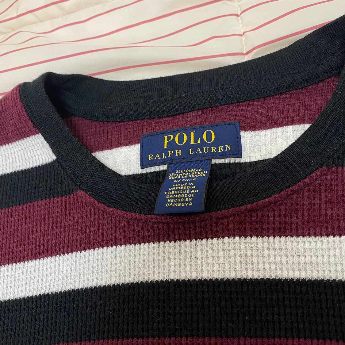 희귀) 폴로 랄프로렌 버건디 와플 써멀 롱슬리브 상품이미지3
