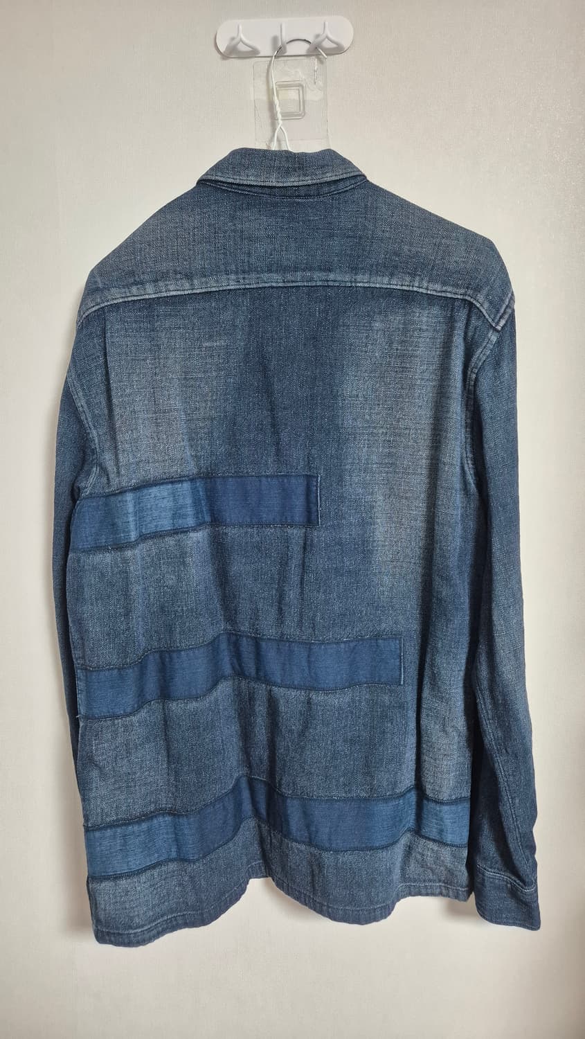 90s 일본 마리떼 프랑소와 저버 데님 패치워크 셔츠 남방 상품이미지5
