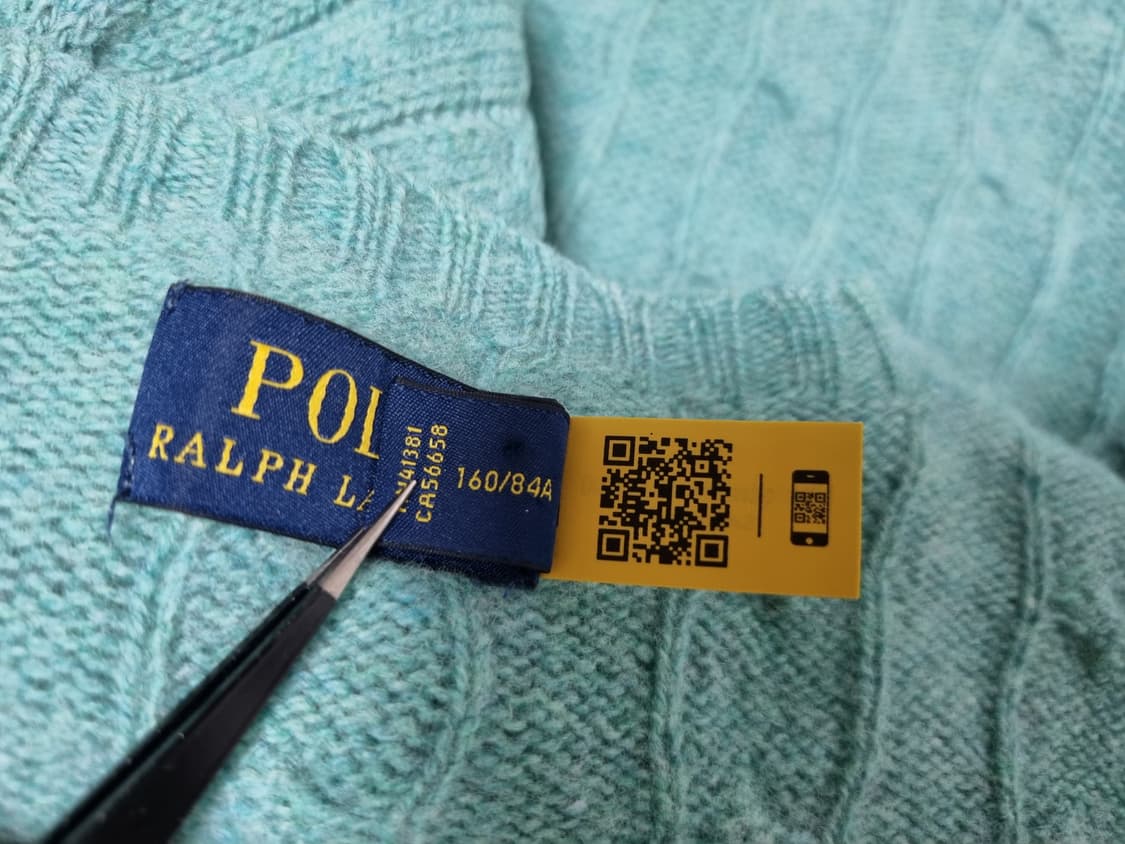 여성 폴로 캐시미어 & 울 QR인증 케이블 꽈배기 긴팔 니트 스웨터 상품이미지4