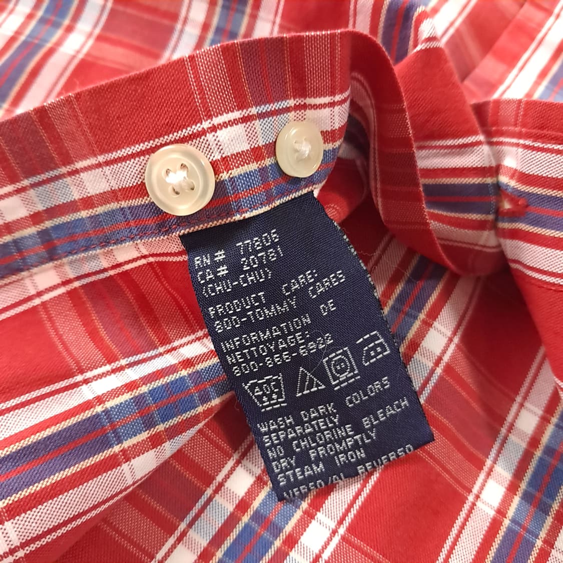 CK206 XL 타미힐피거 90s 올드프레피 체크 반팔 셔츠 남방 상품이미지5