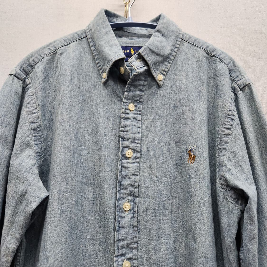 폴로랄프로렌 멀티포니 코튼 연청 데님 셔츠 M(M) 남여공용 상품이미지2