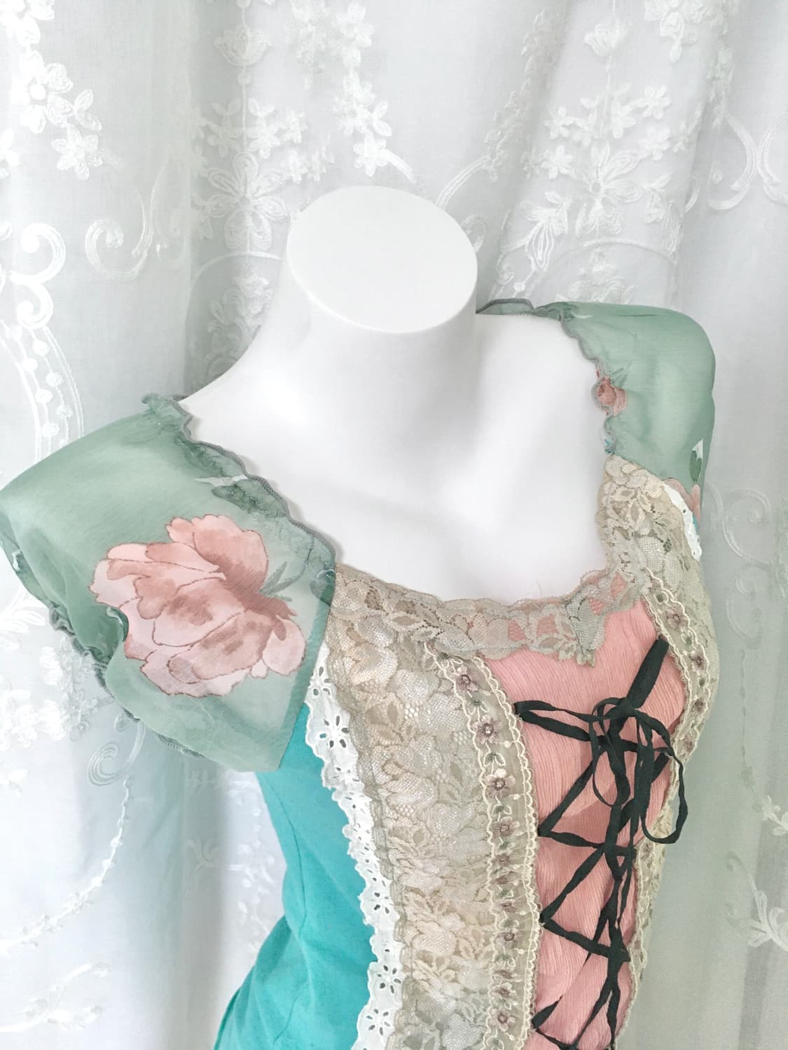페어리 플라워 퍼프 코르셋 블라우스 상품이미지9
