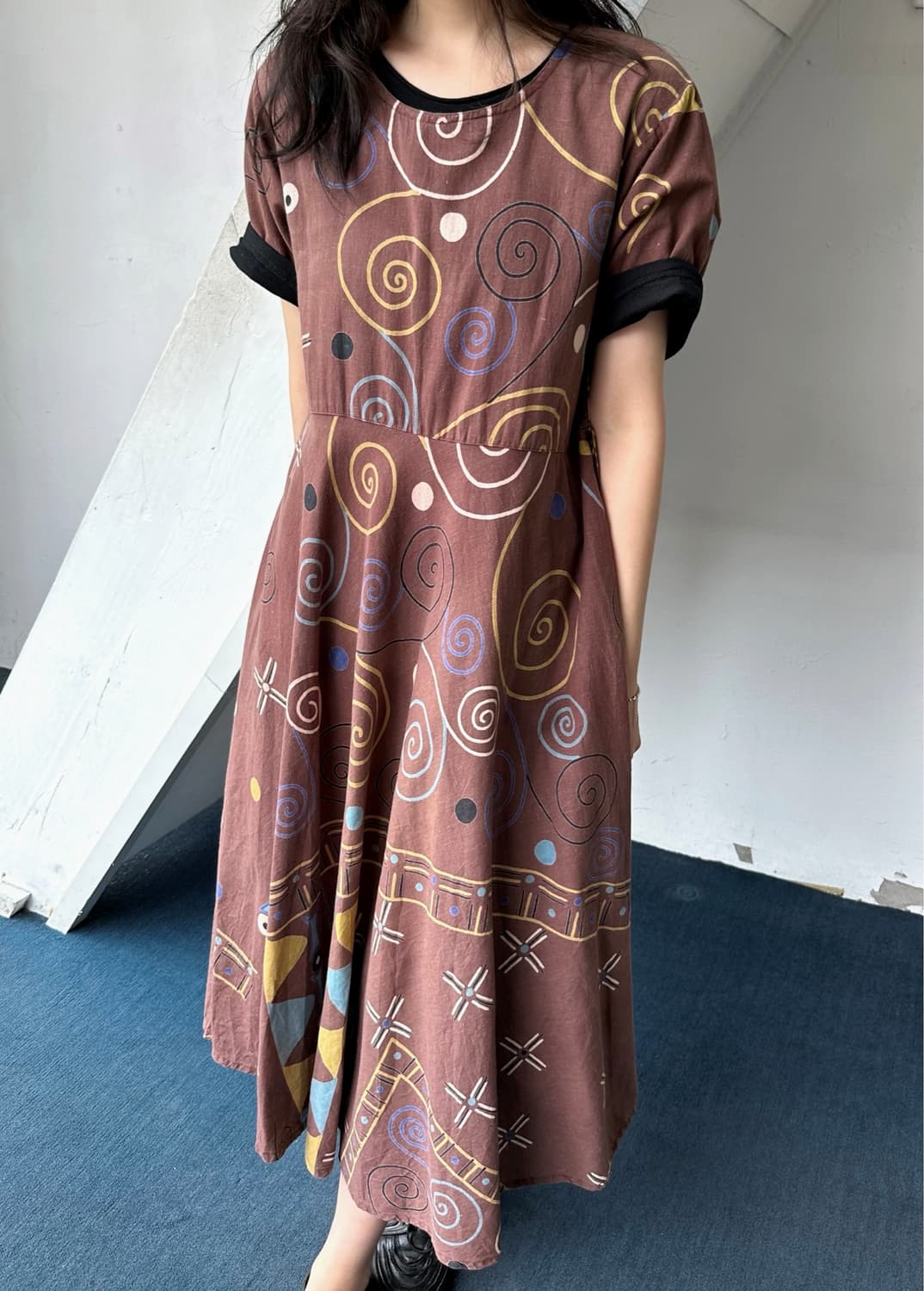 Cotton natural dyed pattern onepiece 상품이미지7