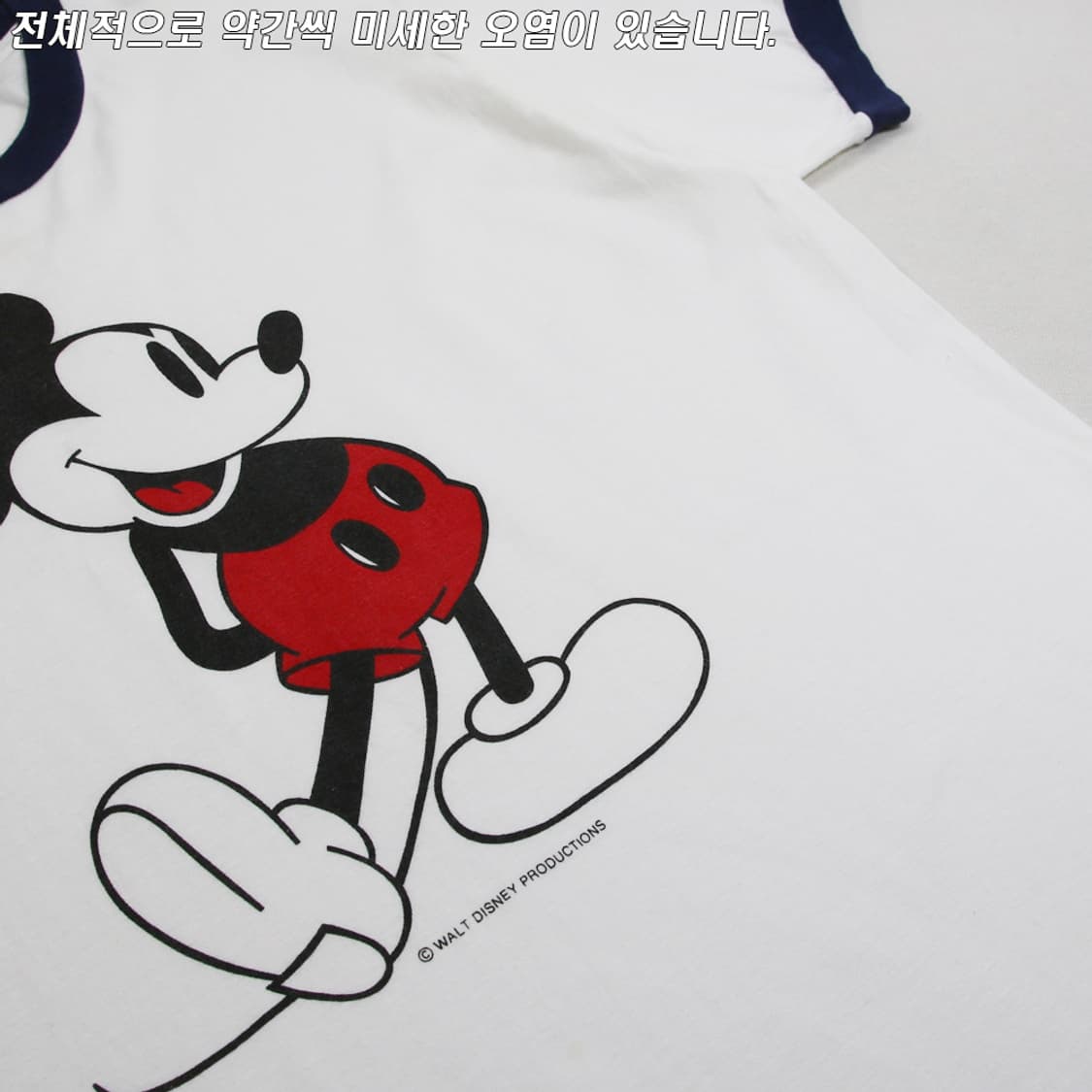 (착용컷) 70~80's Walt Disney 미키 마우스 링거 반팔 티 상품이미지8