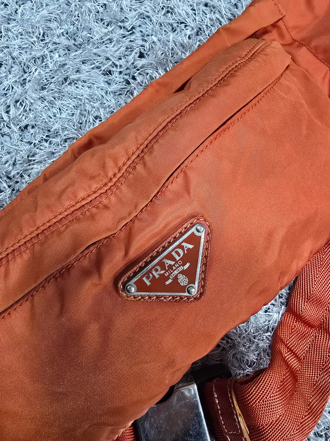 프라다 오렌지 라일론 벨트백 힙색 상품이미지7