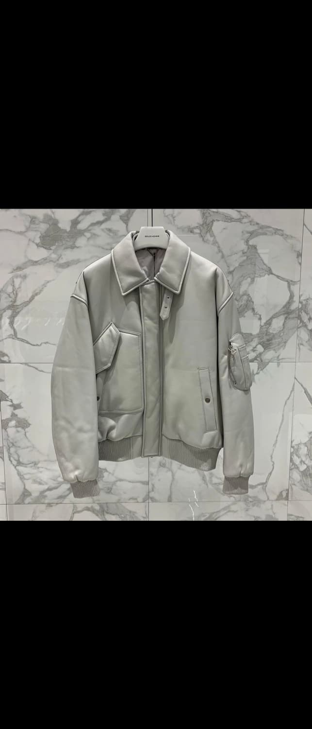 [새제품]솔리드옴므 양가죽 MA1 / 46사이즈 오버핏 상품이미지1