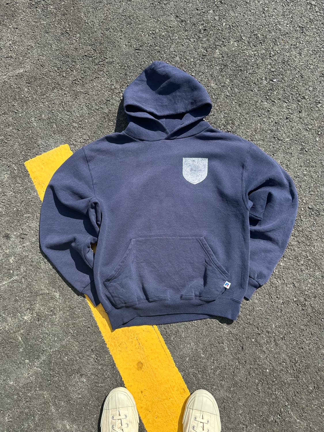 90’s Russell Athletic navy hoodsweat 상품이미지4