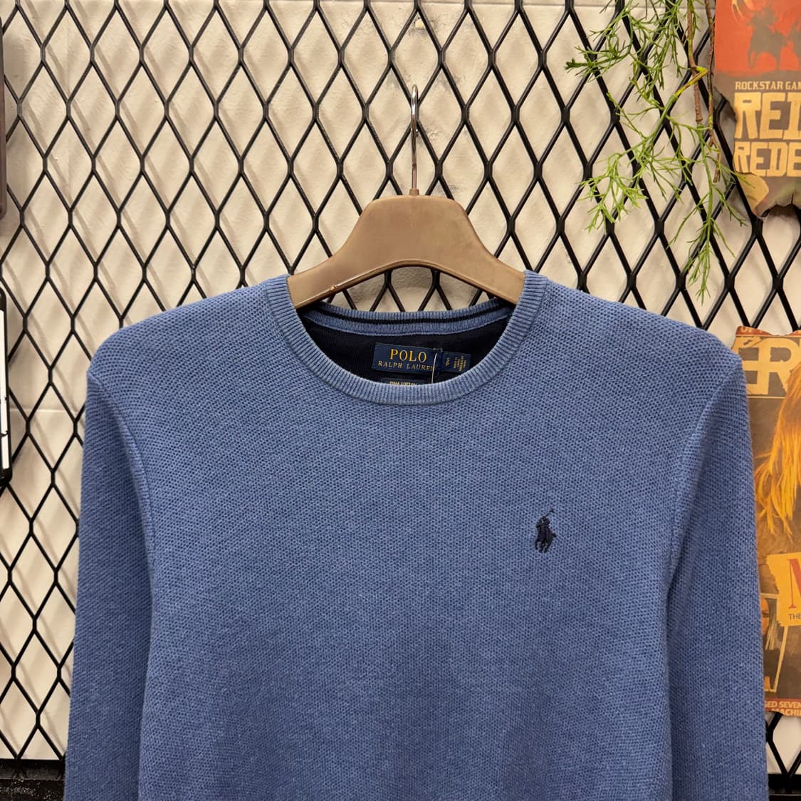 폴로 랄프로렌 니트 스웨터 네이비 포니 로고 포인트 블루 상품이미지3