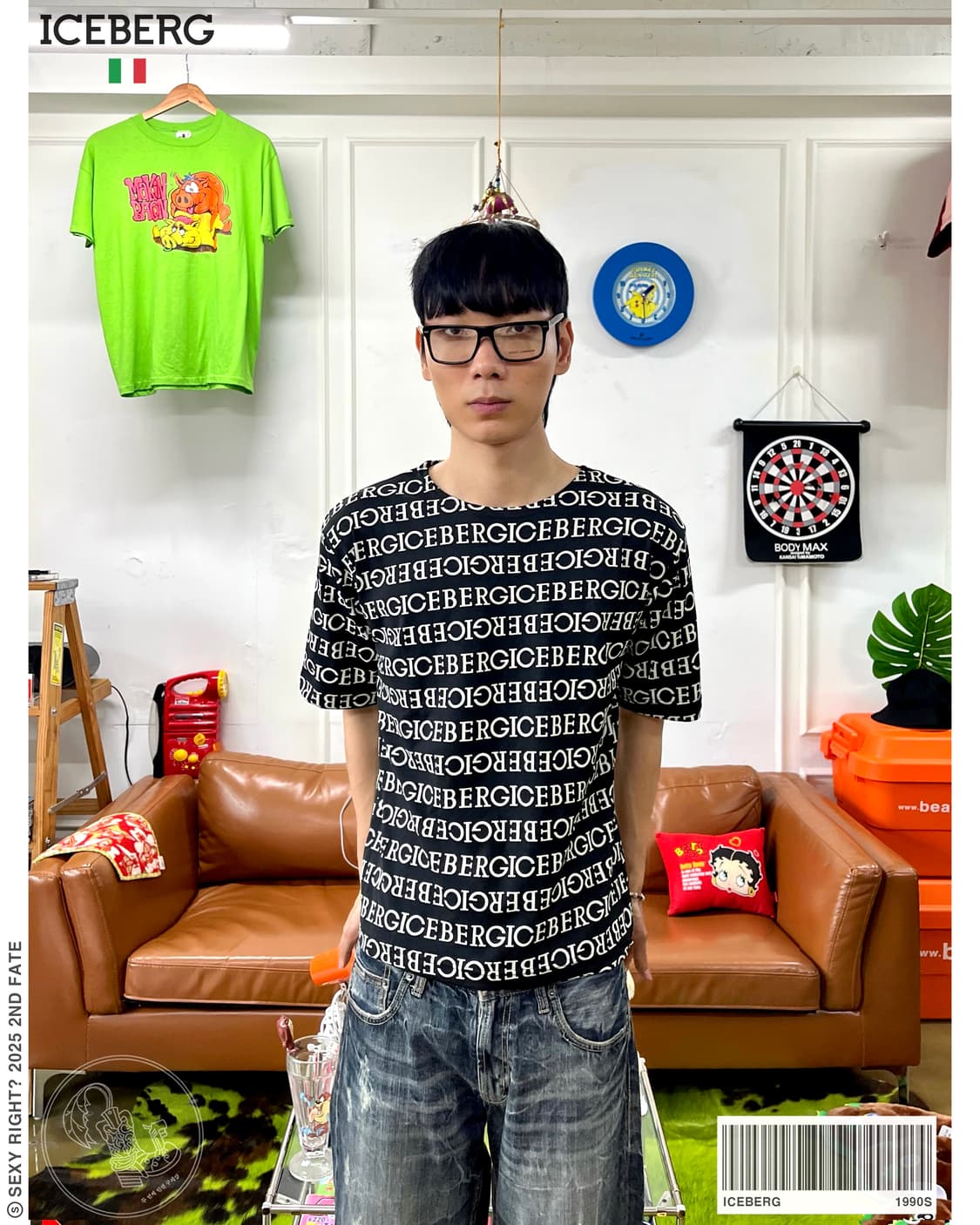 1990s ICEBERG Logo Lettering T-Shirt 상품이미지1