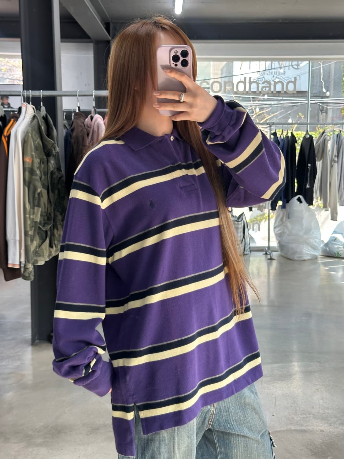 폴로랄프로렌 포니 스트라이프 Pk 긴팔티 상품이미지1