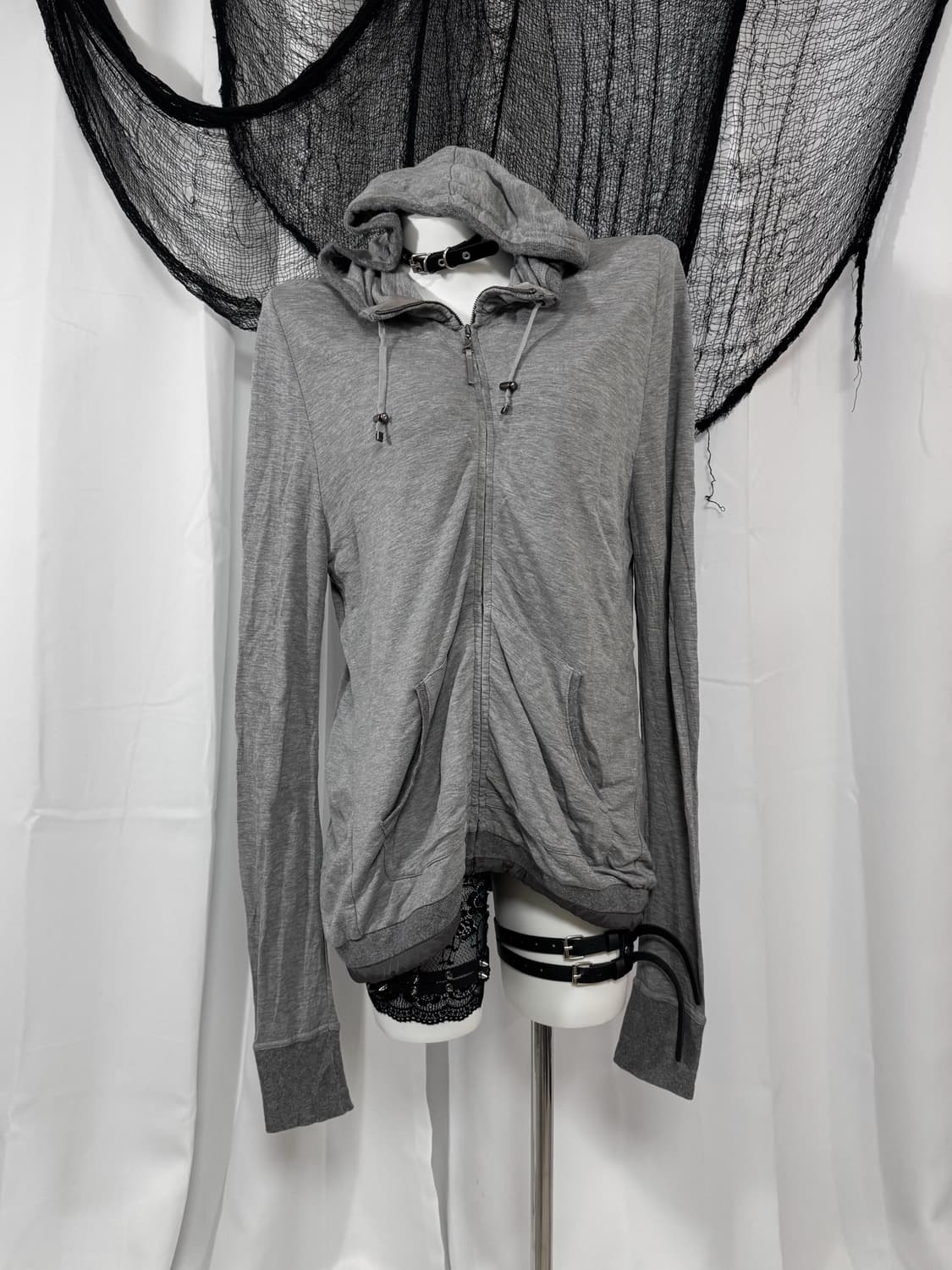 gray hood zip up 상품이미지1