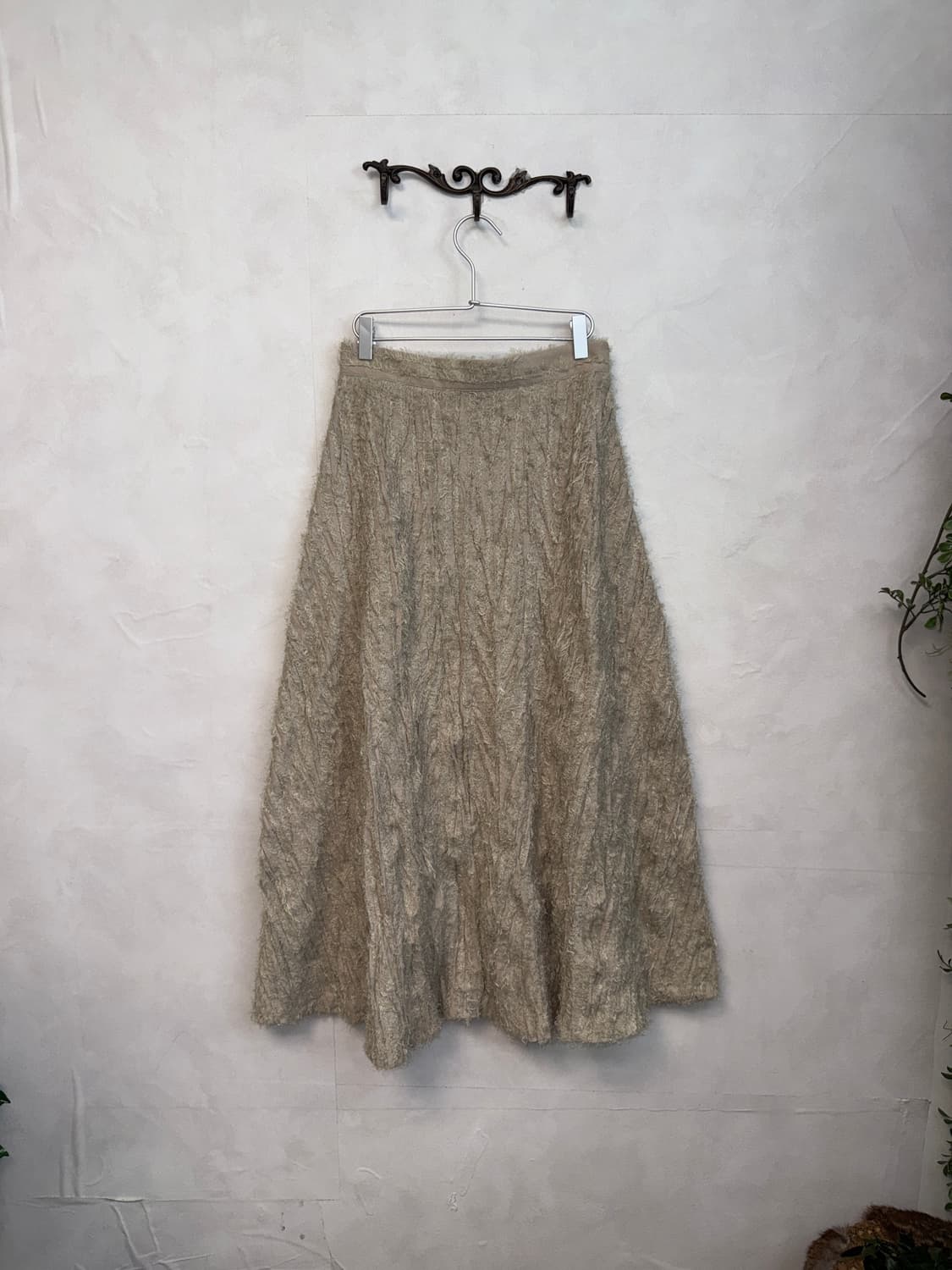 Ash beige grunge fur skirt 상품이미지1
