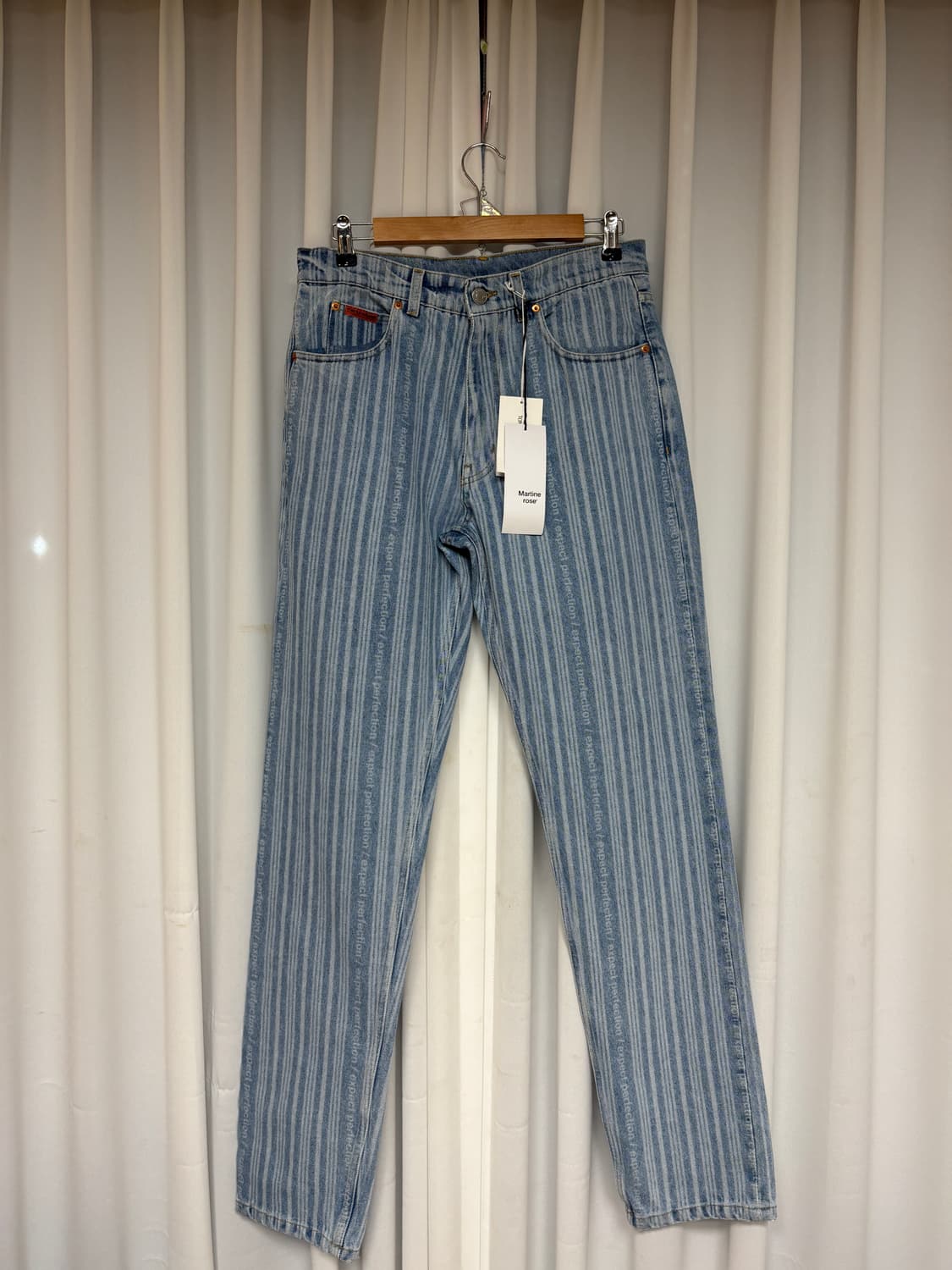 택포/새상품) 23 마틴로즈 레이저 프린트 스트레이트 컷 데님 팬츠 진 상품이미지1