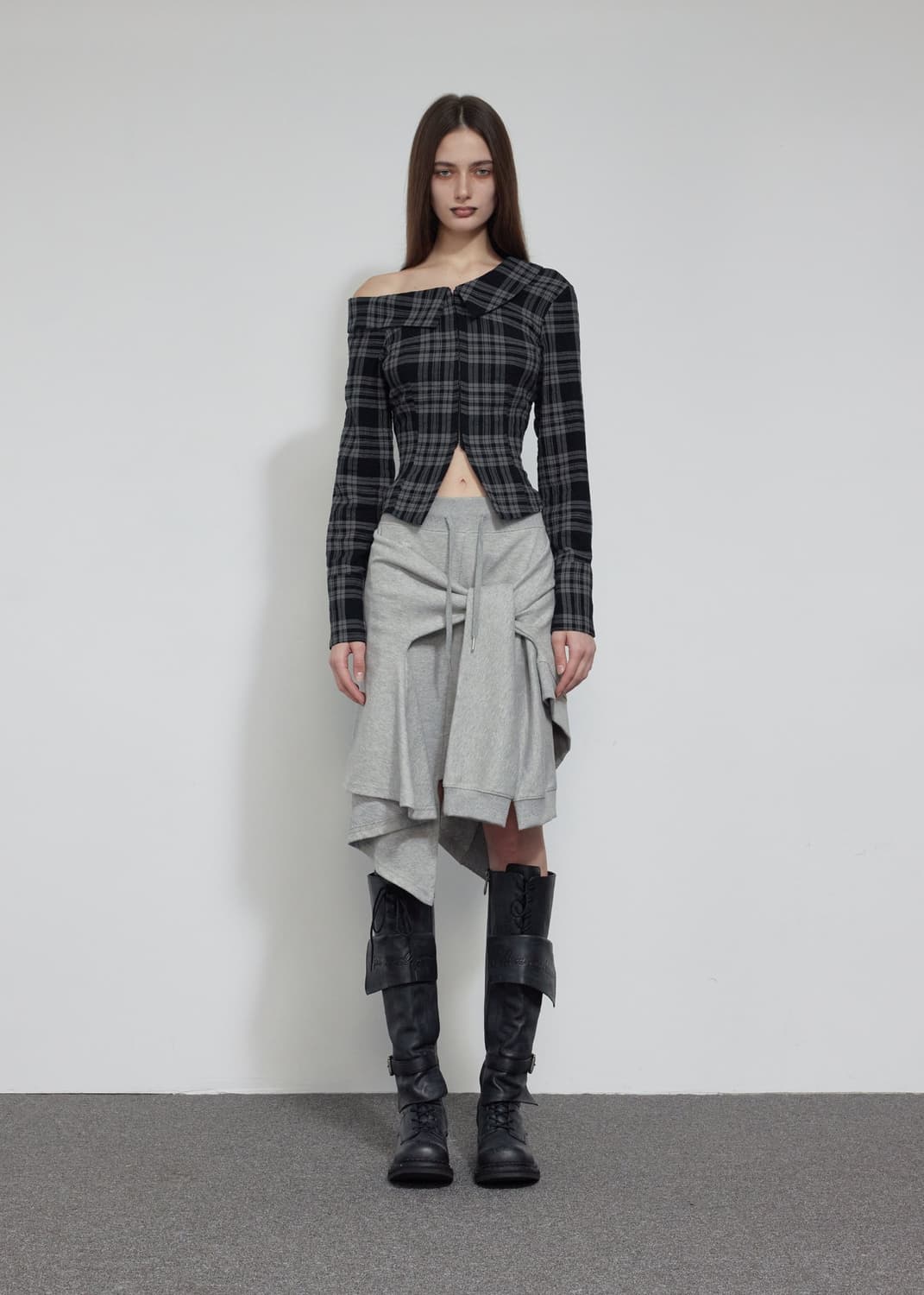 (S) 새상품 보헤미안서울 보헴서 원숄더 체크 셔츠 상품이미지1