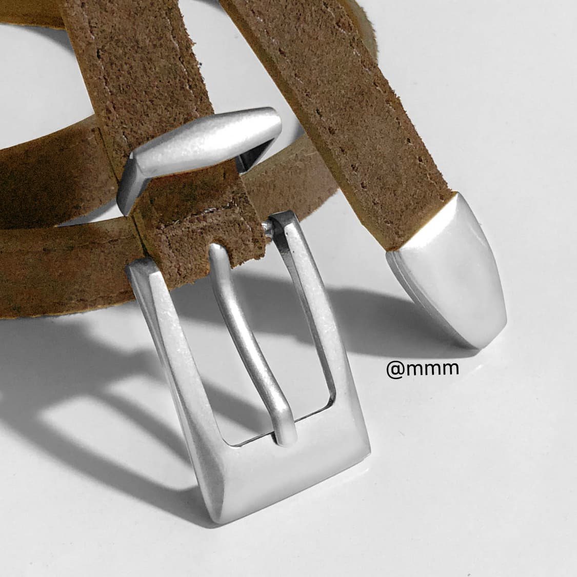 [Unisex]스퀘어 스웨이드 벨트 브라운 상품이미지6