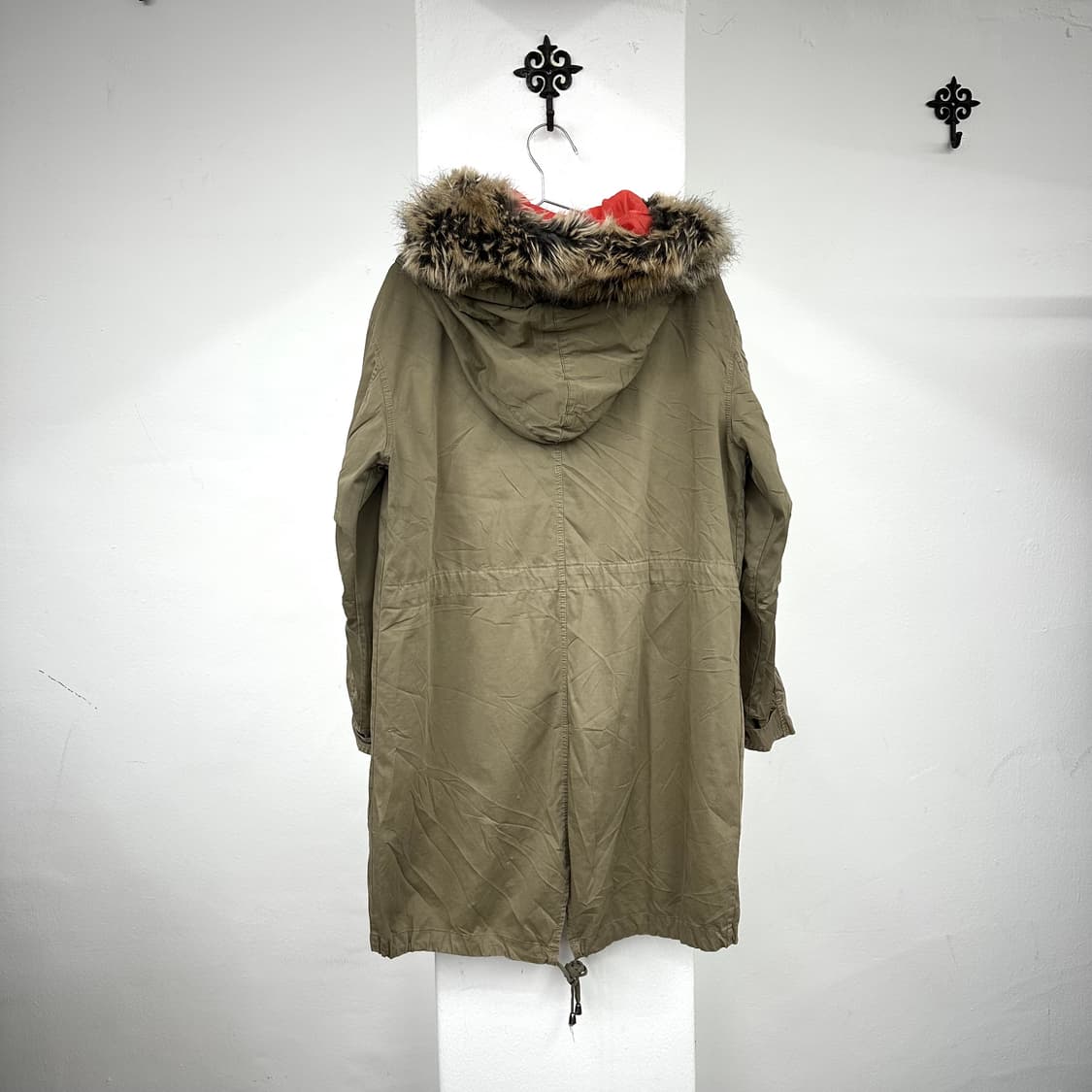Embroidery fur parka jacket 상품이미지4