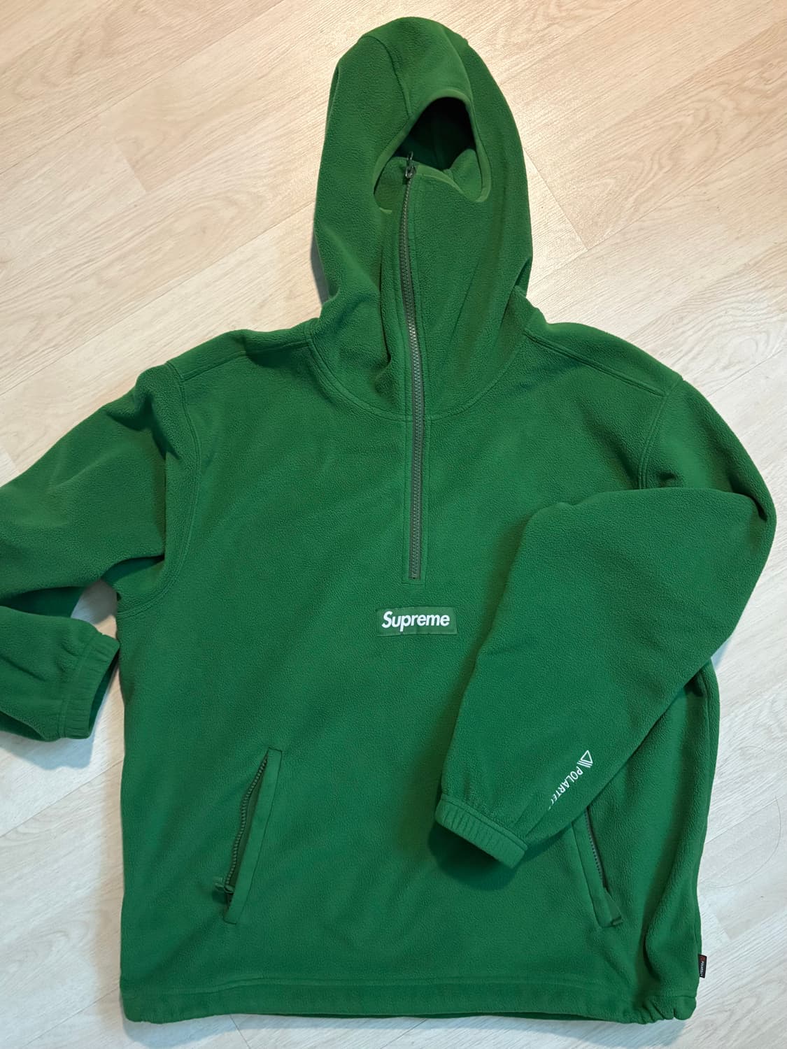 슈프림 폴라텍 페이스마스크 하프 집 후드 스웨트셔츠 그린 - 24FW 상품이미지1