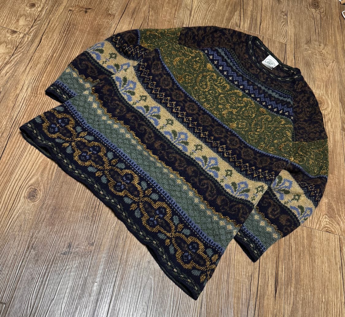 로라애슐리 기하학 패턴 올드머니 니트 스웨터 상품이미지1