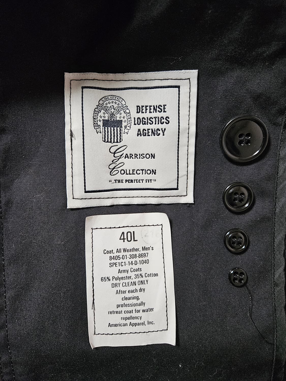 Og 미군 더블 트렌치코드 네이비 40L dscp 상품이미지4