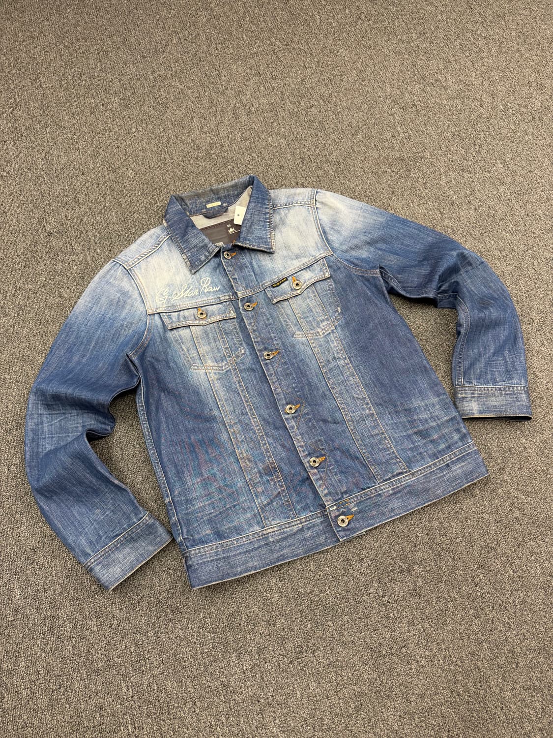 XL) 지스타 빈티지 3301 워싱 데님 자켓 상품이미지1