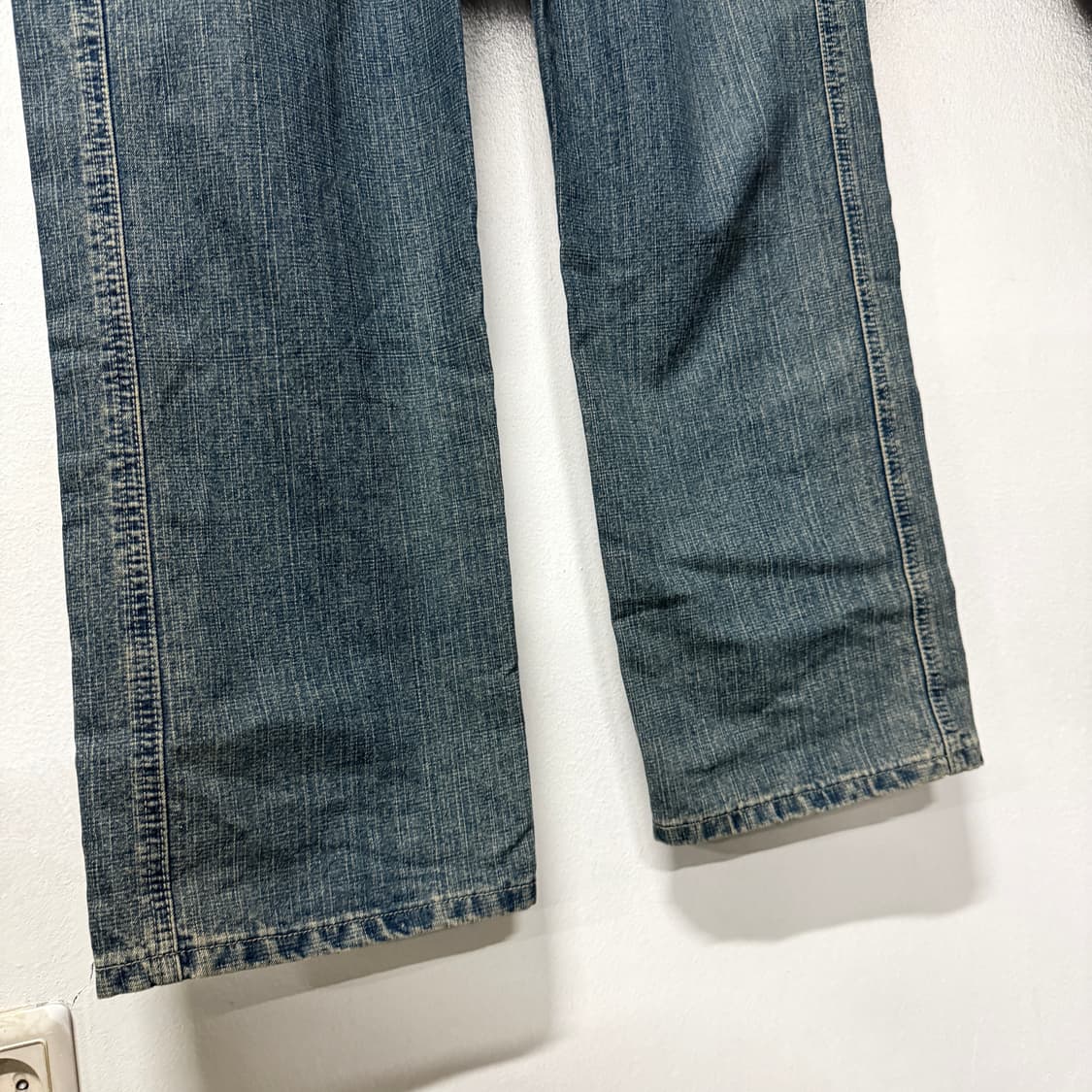 VTG 빈티지 배색 포켓 디테일 워싱 와이드 카고 데님 팬츠 상품이미지6