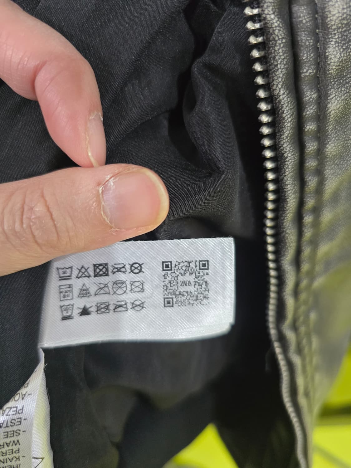 ZARA MAN 페이크레더 봄버자켓 XL   상품이미지4