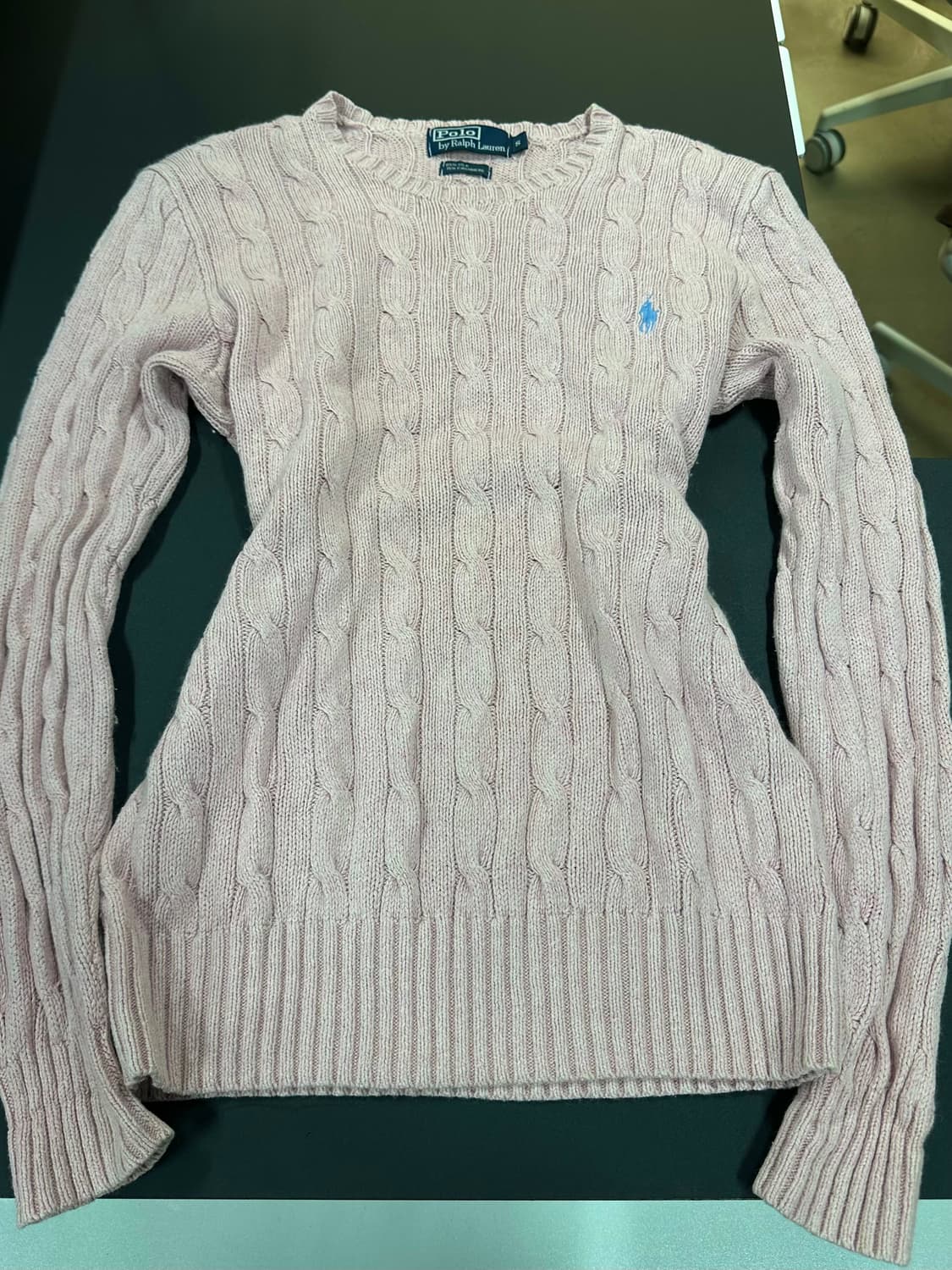 폴로랄프로렌 핑크워시드 꽈배기 니트 상품이미지5