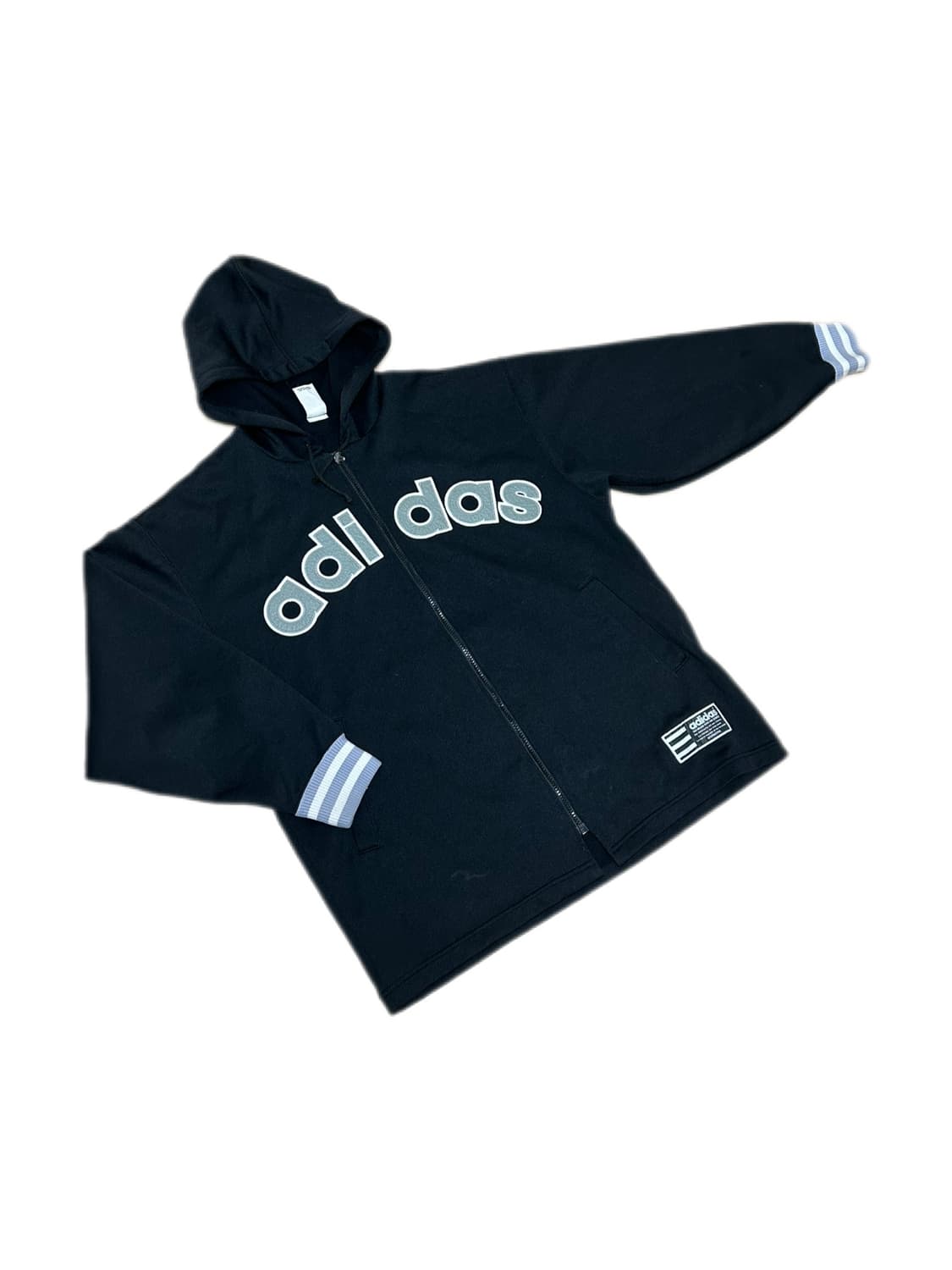 아디다스 데상트 재팬 80s 오버핏 블랙 그레이 후드집업 상품이미지2