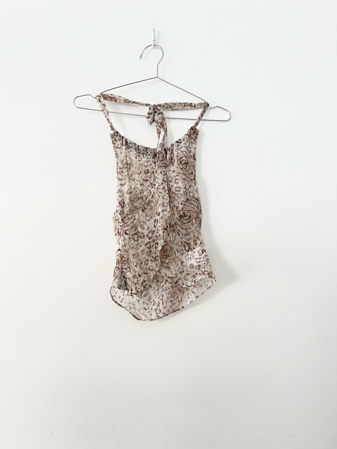 Rose garden sheer halter sleeveless 상품이미지1