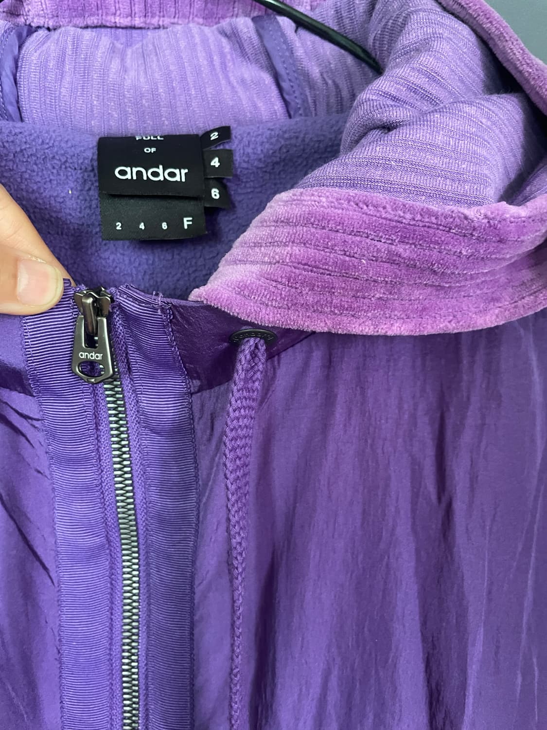 안다르 딥퍼플 크롭 후디 자켓 상품이미지1