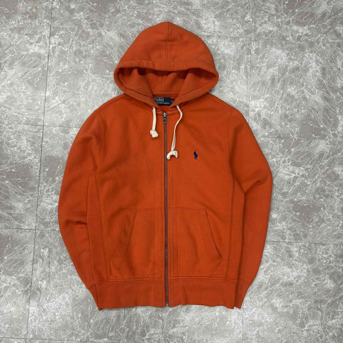 폴로 랄프로렌 오렌지 러블리힙 써멀 와플 후드집업 희귀져지(S) 상품이미지2