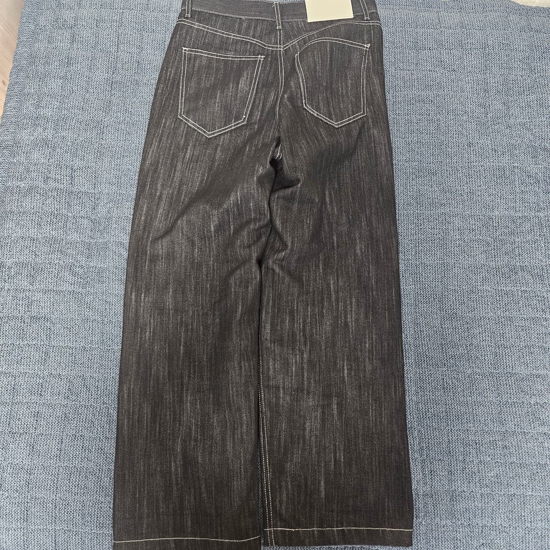 세컨모놀로그 논페이드 생지 데님팬츠 블랙 28 상품이미지2