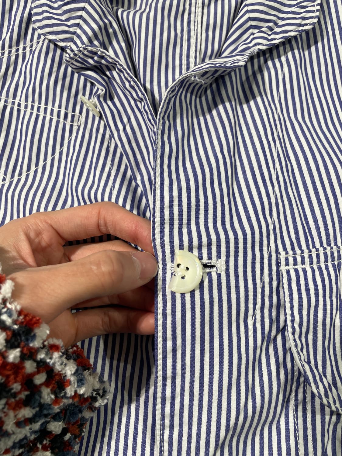 준야 와타나베 맨 ad2008 스트라이프 플랩포켓 셔츠 자켓 상품이미지10