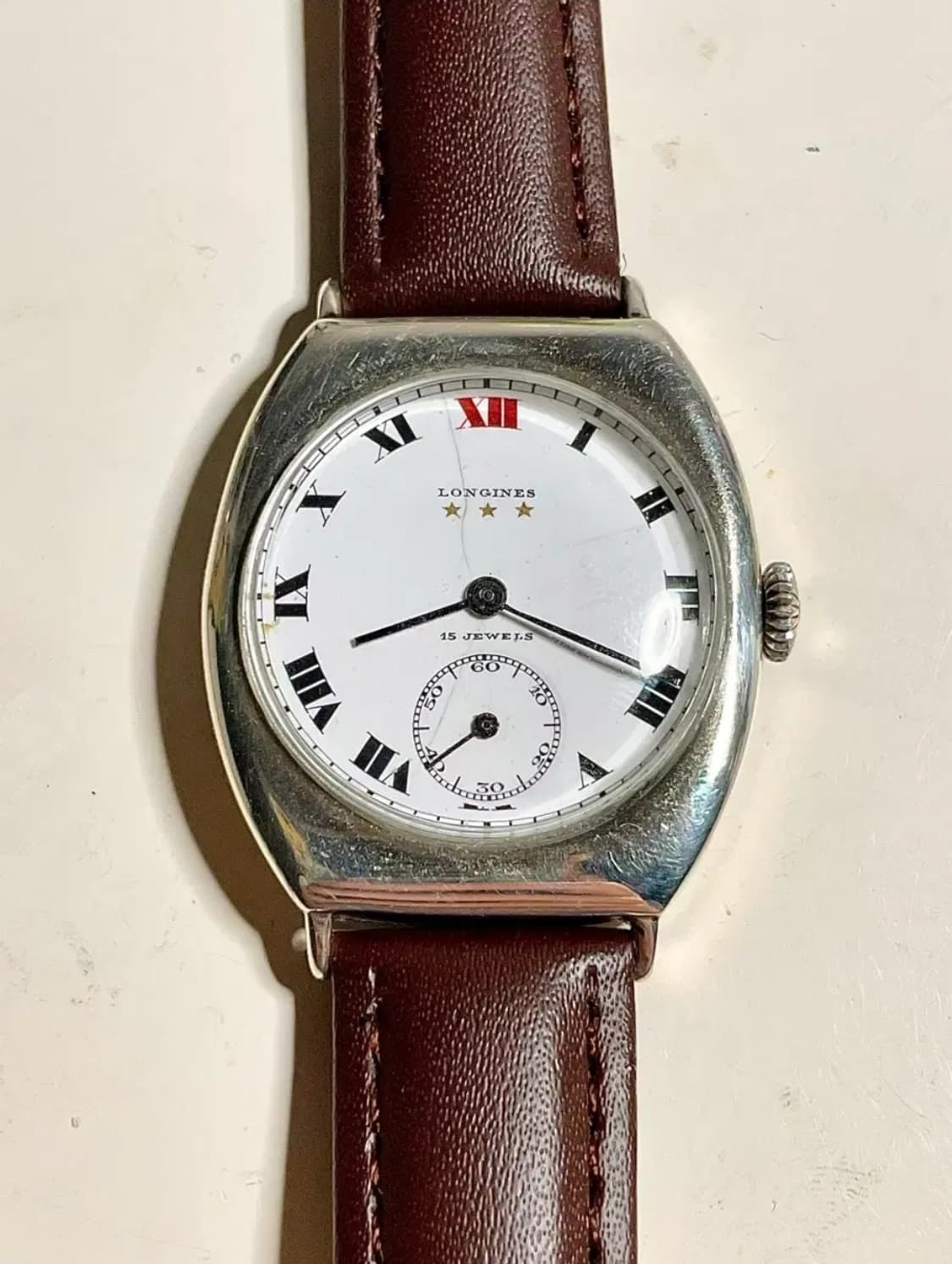 1910년대 빈티지 론진 통은 케이스 수동 시계 엔틱 LONGINES 상품이미지3