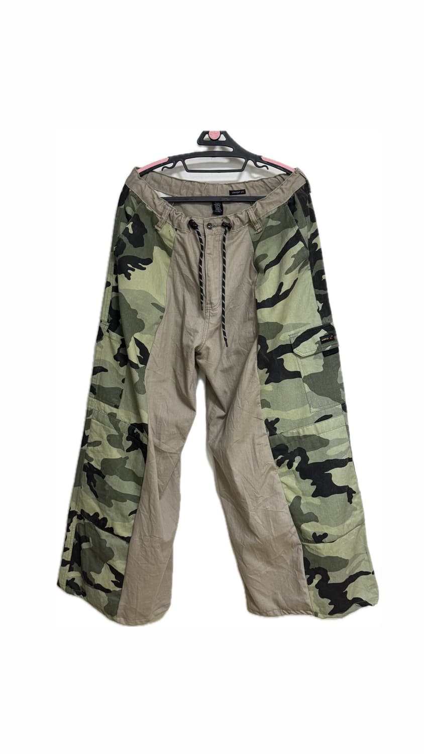 두붙바 카고 베이지 와이드 팬츠 상품이미지1