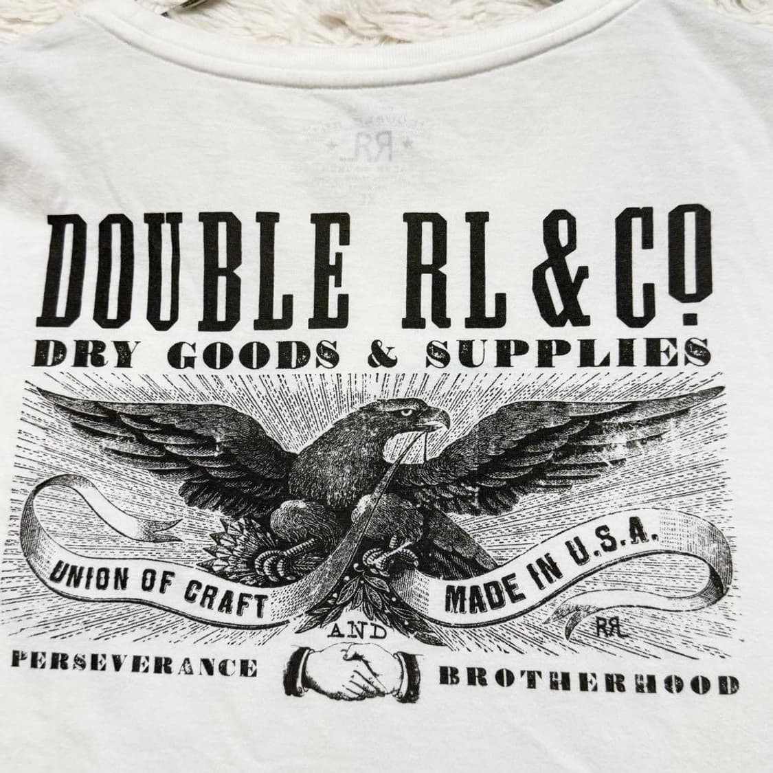 RRL 더블알엘 Union of Craft 이글 그래픽 티셔츠 화이트 상품이미지2